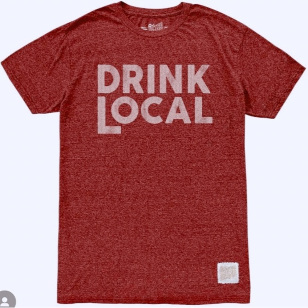 red Vintage Tri-Blend Drink Local Short Sleeve Tee the original retro brand